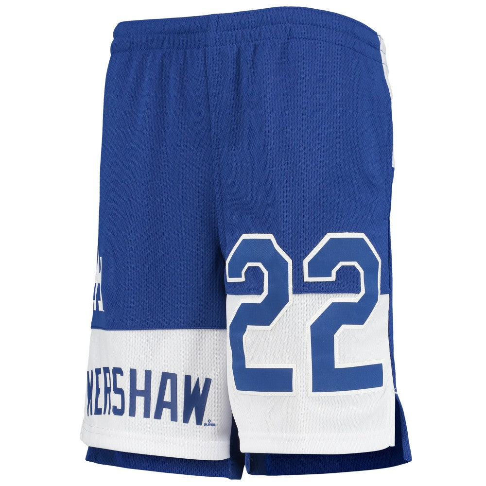 MLB Clayton Kershaw Los Angeles Dodgers Youth Pandemonium Name & Number Shorts