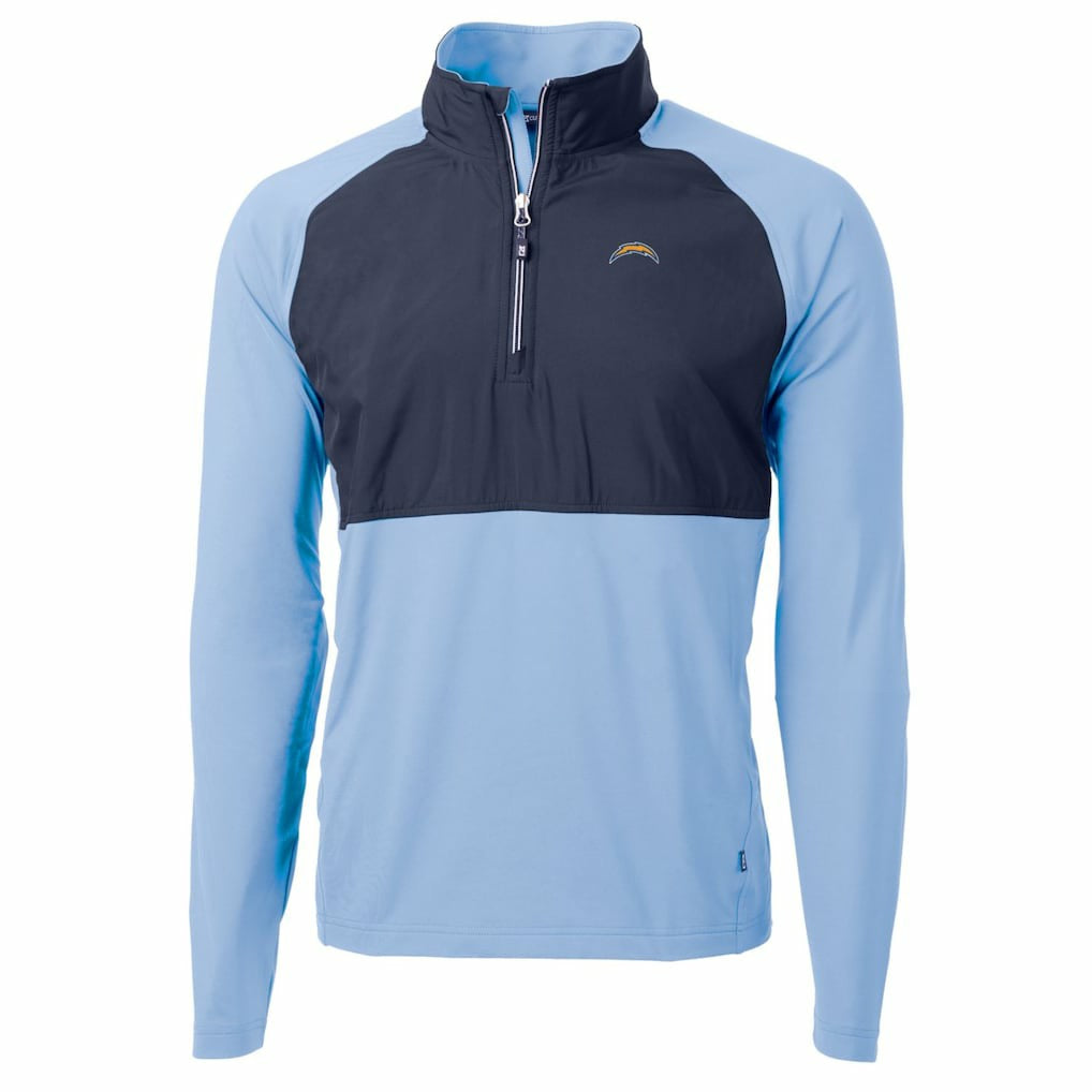 Cutter & Buck Adapt Eco Knit Hybrid Recycled Quarter-Zip Raglan Jacket - Los Angeles Chargers