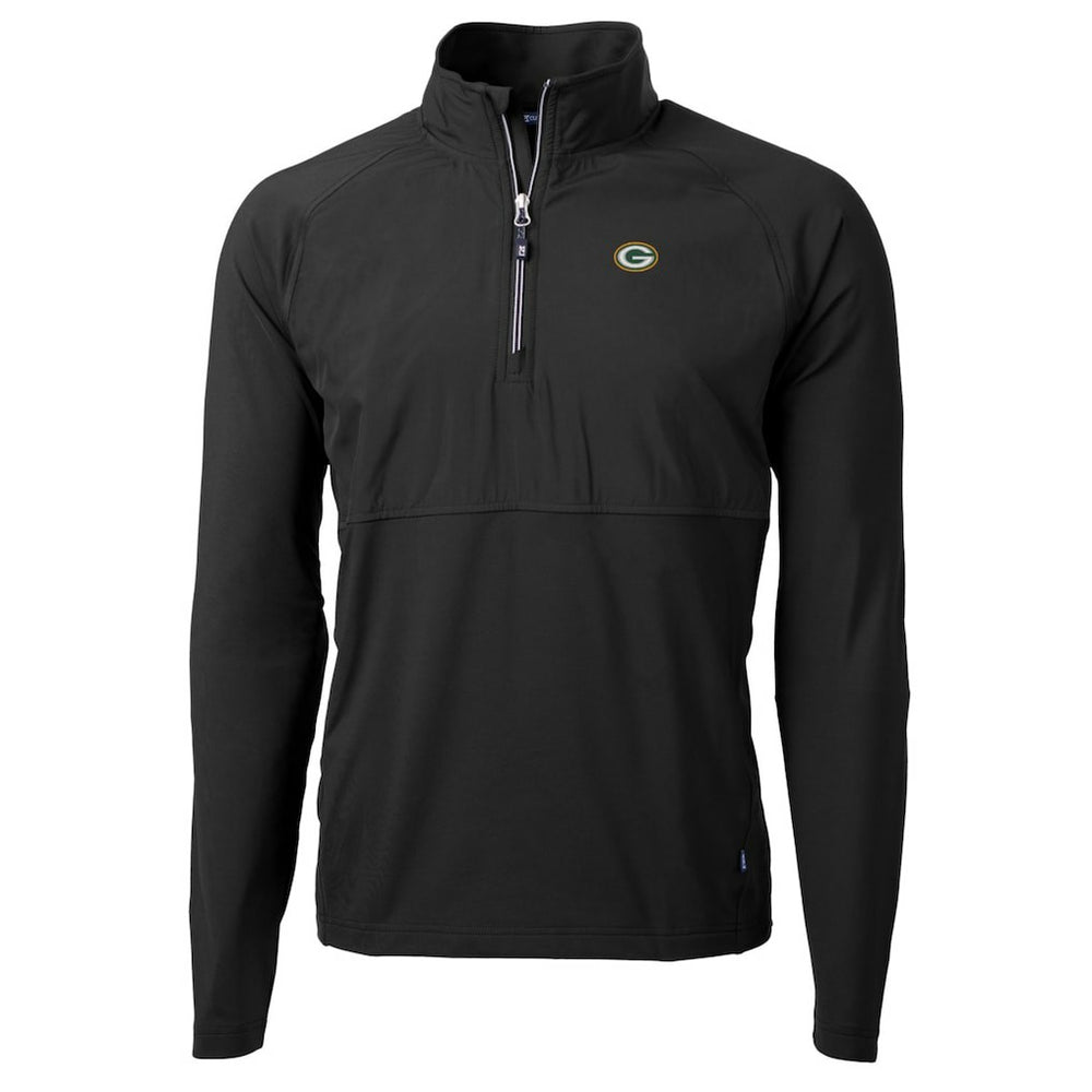 Cutter & Buck Adapt Eco Knit Hybrid Recycled Quarter-Zip Raglan Jacket - Green Bay Packers