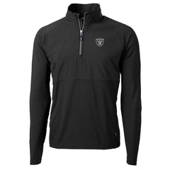 Cutter & Buck Adapt Eco Knit Hybrid Recycled Quarter-Zip Raglan Jacket - Las Vegas Raiders