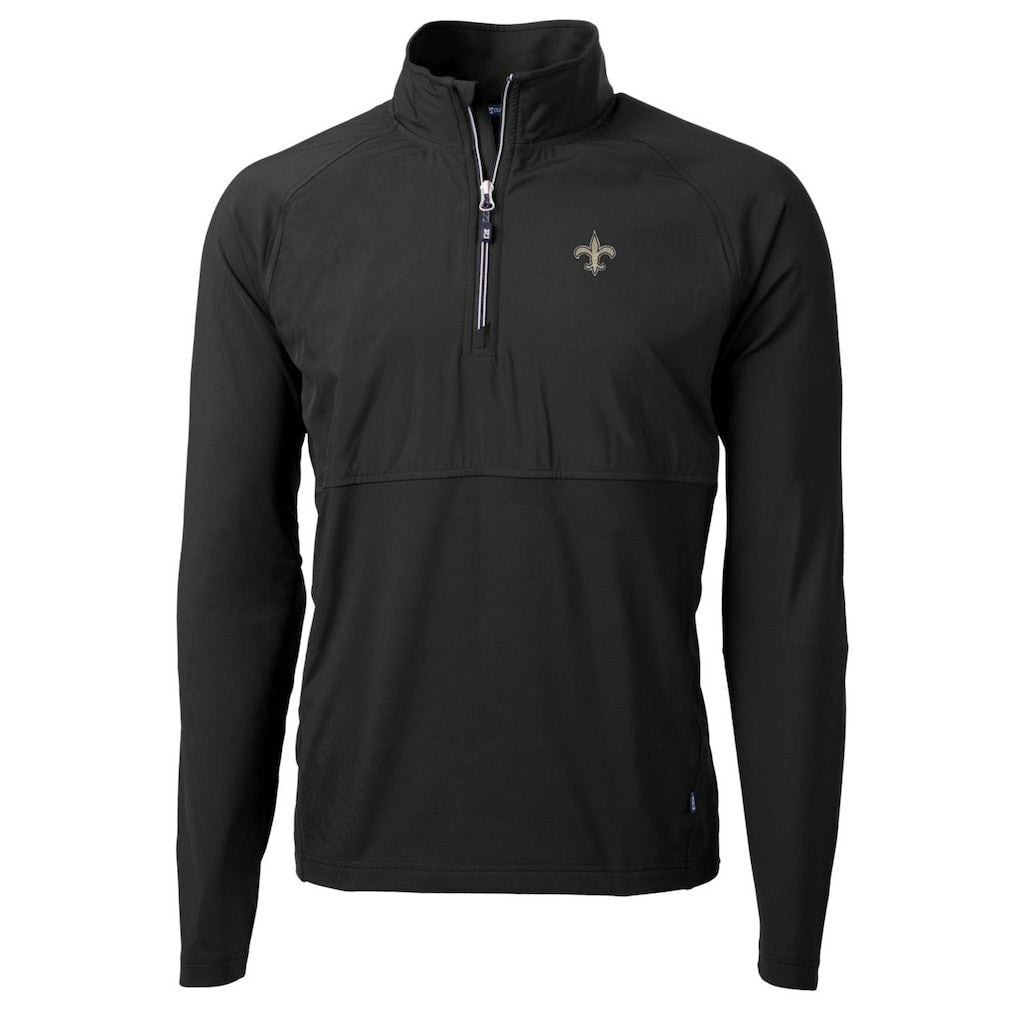Cutter & Buck Adapt Eco Knit Hybrid Recycled Quarter-Zip Raglan Jacket - New Orleans Saints