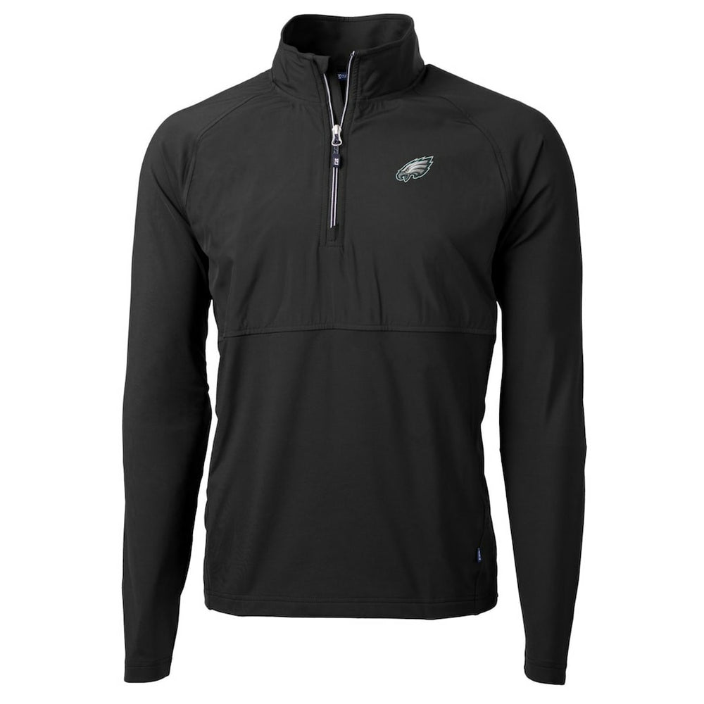 Cutter & Buck Adapt Eco Knit Hybrid Recycled Quarter-Zip Raglan Jacket - Philadelphia Eagles
