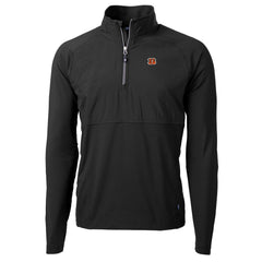 Cutter & Buck Adapt Eco Knit Hybrid Recycled Quarter-Zip Raglan Jacket - Cincinnati Bengals