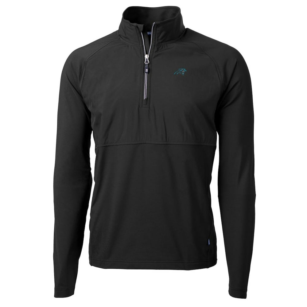 Cutter & Buck Adapt Eco Knit Hybrid Recycled Quarter-Zip Raglan Jacket - Carolina Panthers