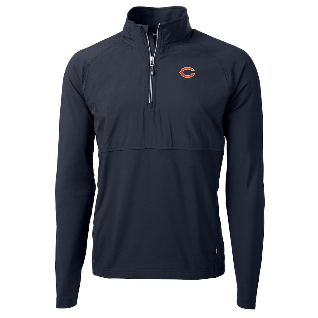 Cutter & Buck Adapt Eco Knit Hybrid Recycled Quarter-Zip Raglan Jacket - Chicago Bears