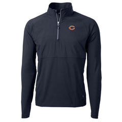 Cutter & Buck Adapt Eco Knit Hybrid Recycled Quarter-Zip Raglan Jacket - Chicago Bears