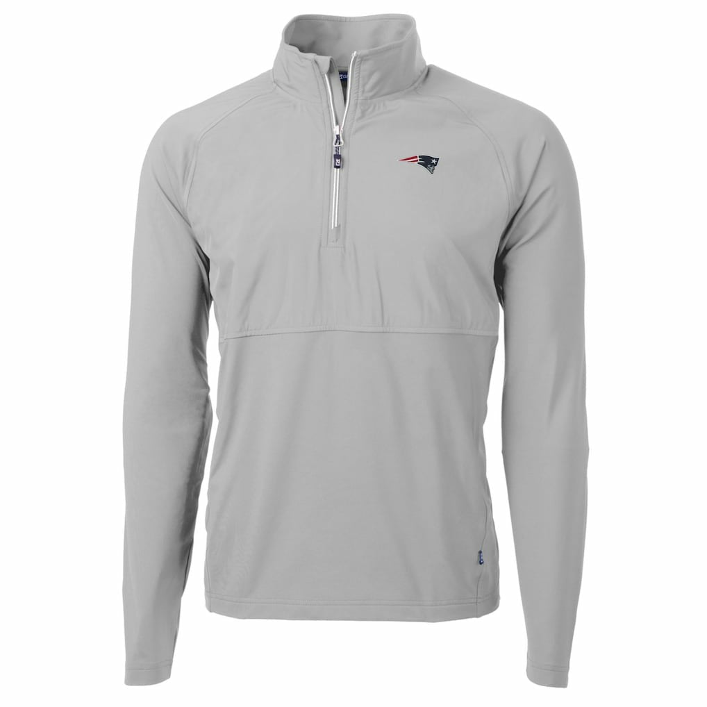 Cutter & Buck Adapt Eco Knit Hybrid Recycled Quarter-Zip Raglan Jacket - New England Patriots