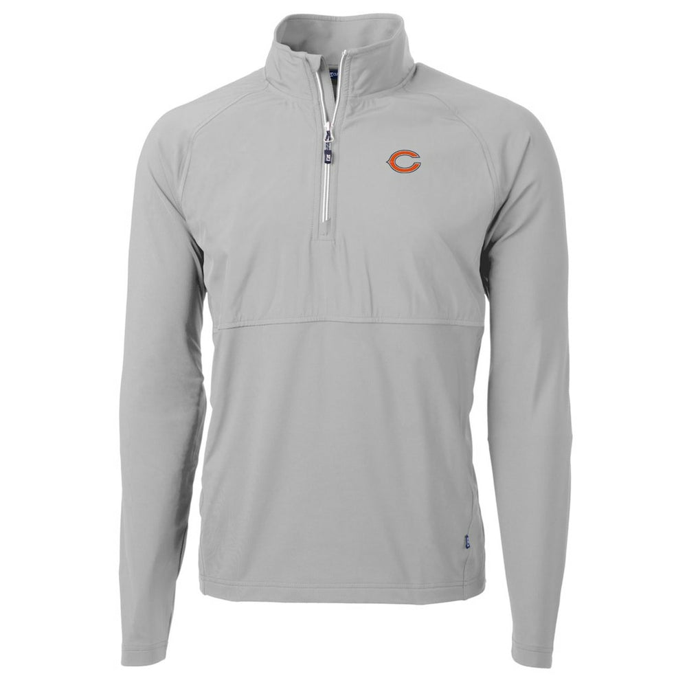 Cutter & Buck Adapt Eco Knit Hybrid Recycled Quarter-Zip Raglan Jacket - Chicago Bears