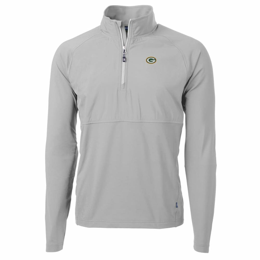 Cutter & Buck Adapt Eco Knit Hybrid Recycled Quarter-Zip Raglan Jacket - Green Bay Packers
