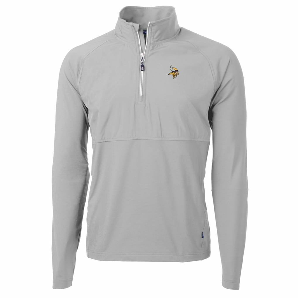 Cutter & Buck Adapt Eco Knit Hybrid Recycled Quarter-Zip Raglan Jacket - Minnesota Vikings