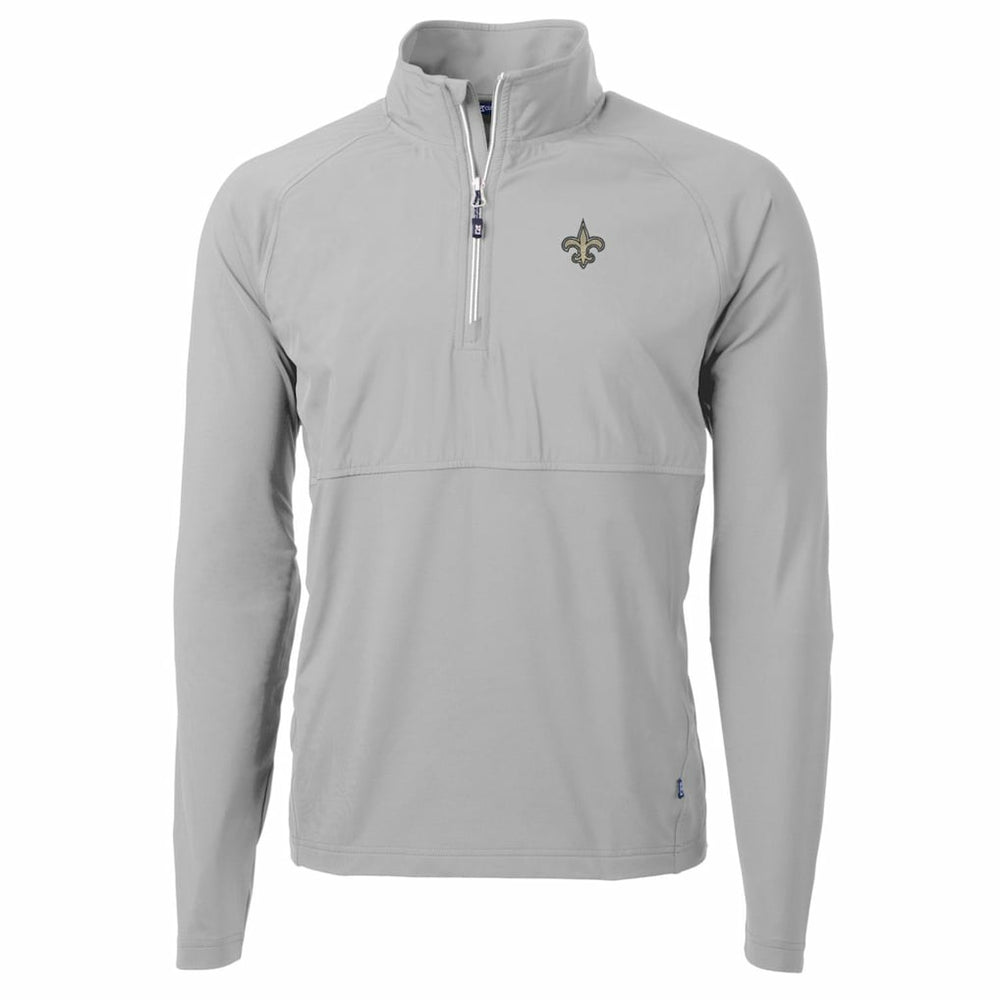 Cutter & Buck Adapt Eco Knit Hybrid Recycled Quarter-Zip Raglan Jacket - New Orleans Saints