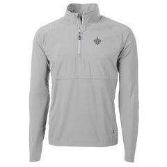 Cutter & Buck Adapt Eco Knit Hybrid Recycled Quarter-Zip Raglan Jacket - New Orleans Saints
