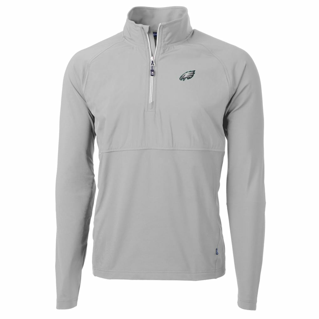 Cutter & Buck Adapt Eco Knit Hybrid Recycled Quarter-Zip Raglan Jacket - Philadelphia Eagles