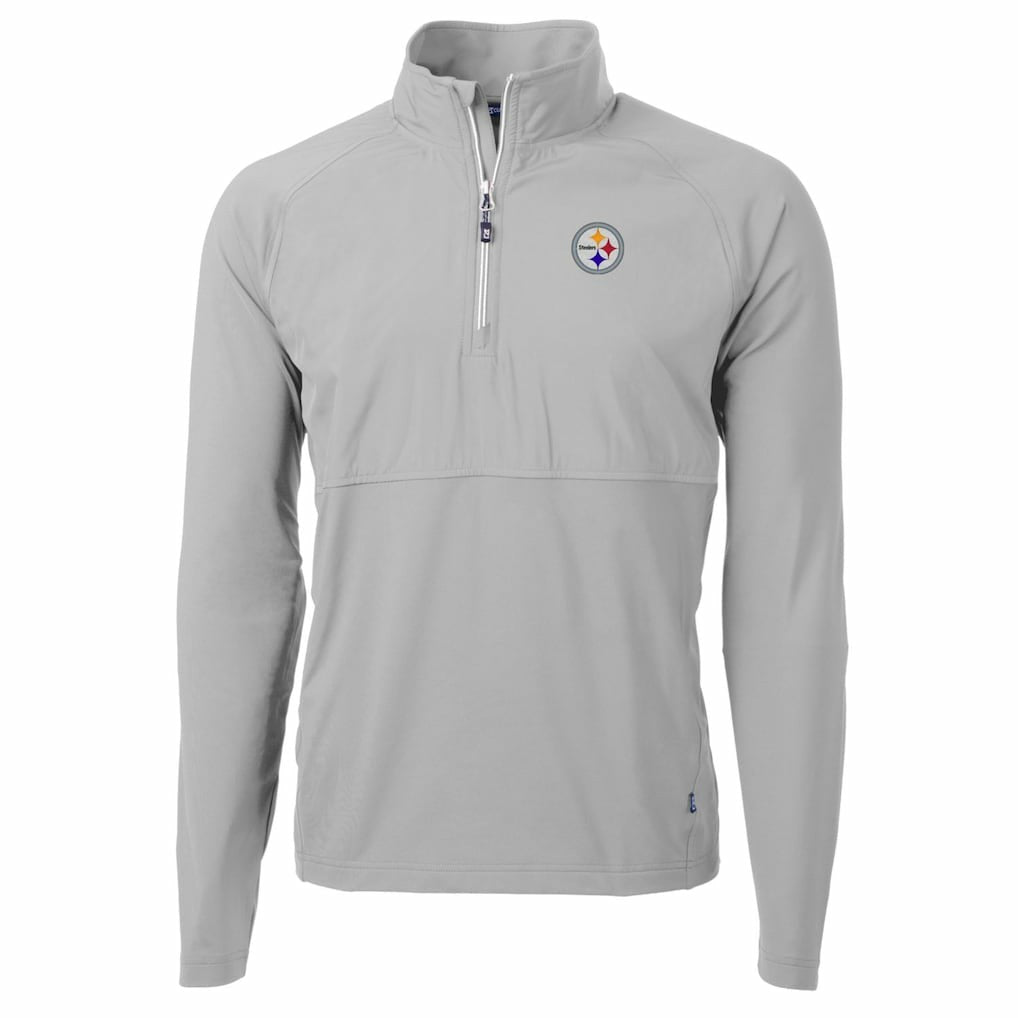 Cutter & Buck Adapt Eco Knit Hybrid Recycled Quarter-Zip Raglan Jacket - Pittsburgh Steelers
