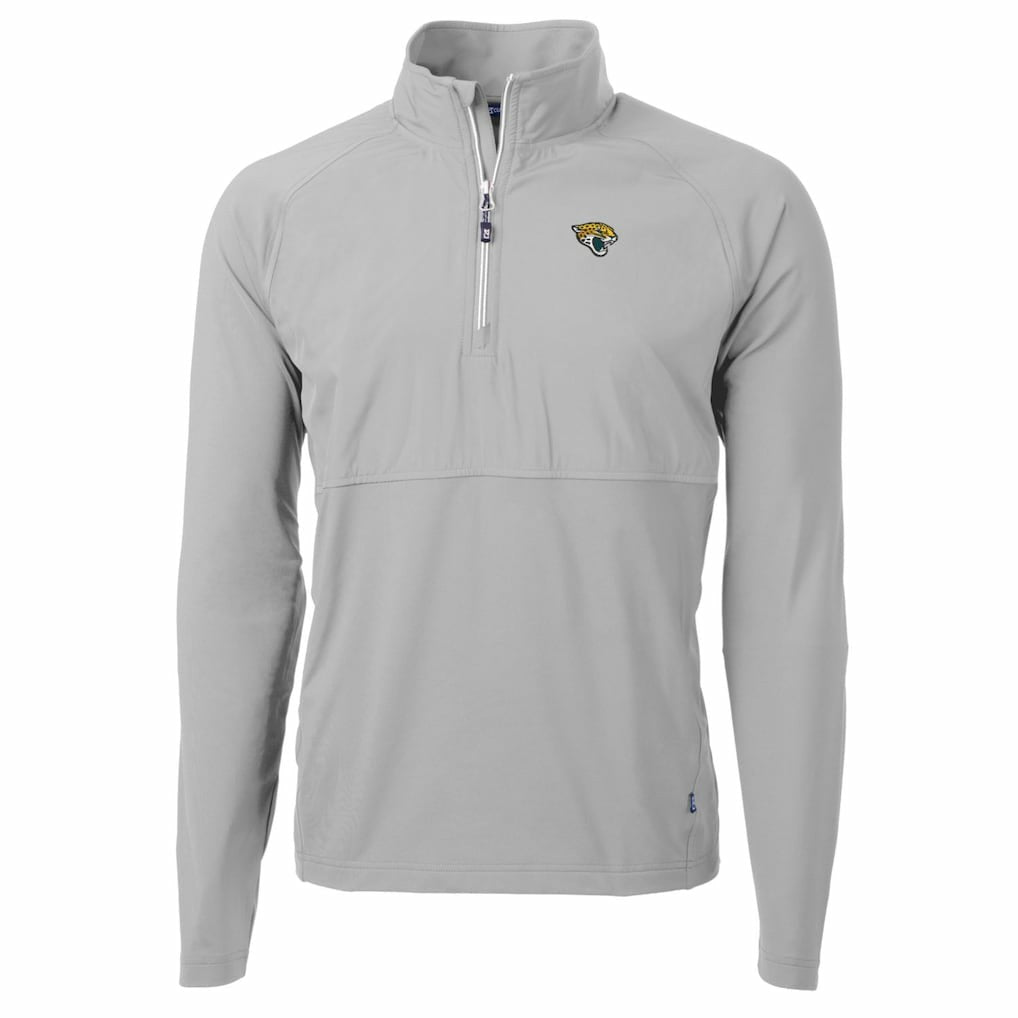 Cutter & Buck Adapt Eco Knit Hybrid Recycled Quarter-Zip Raglan Jacket - Jacksonville Jaguars