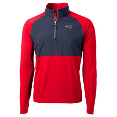 Cutter & Buck Adapt Eco Knit Hybrid Recycled Quarter-Zip Raglan Jacket - New England Patriots