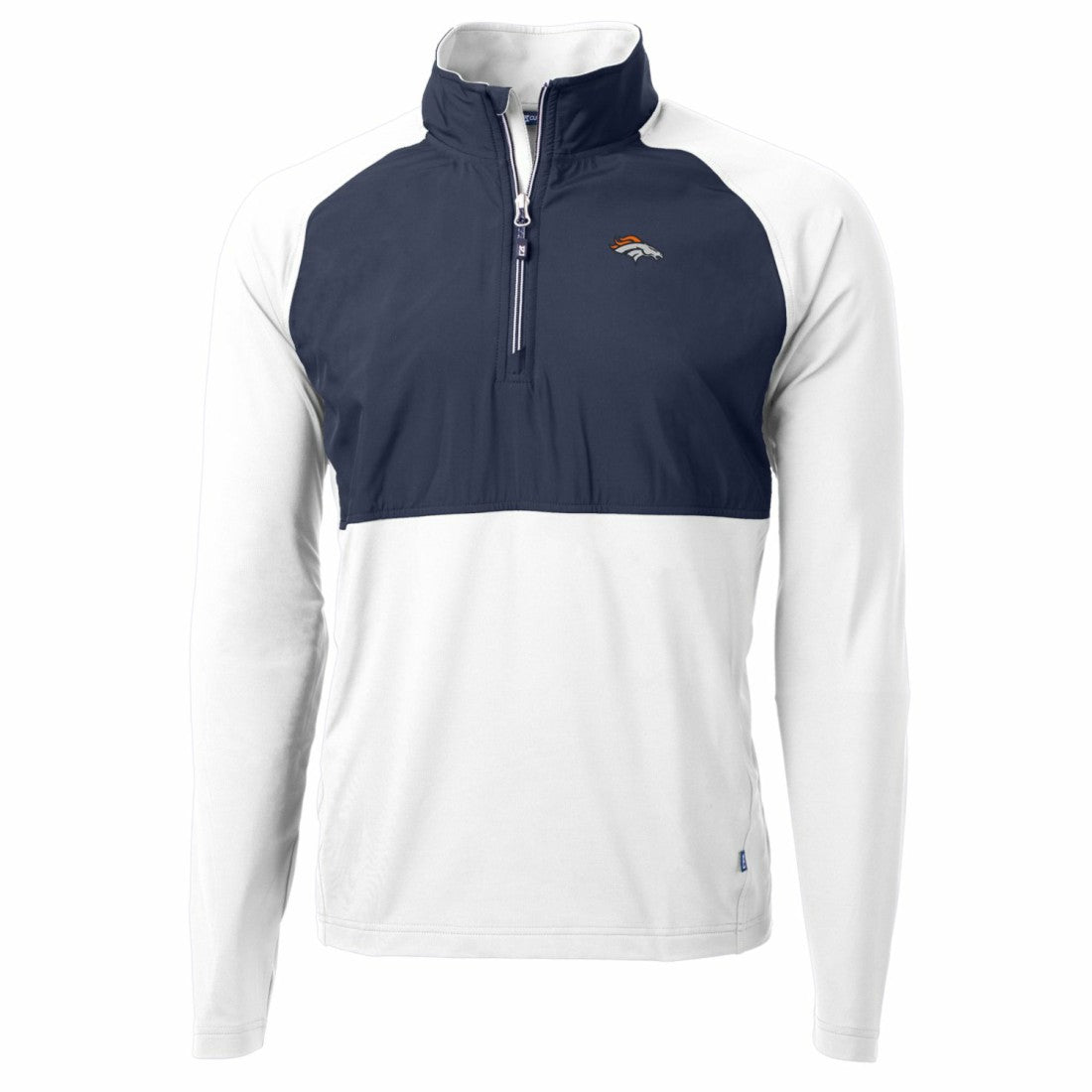 Cutter & Buck Adapt Eco Knit Hybrid Recycled Quarter-Zip Raglan Jacket - Denver Broncos
