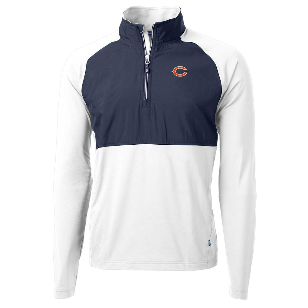 Cutter & Buck Adapt Eco Knit Hybrid Recycled Quarter-Zip Raglan Jacket - Chicago Bears