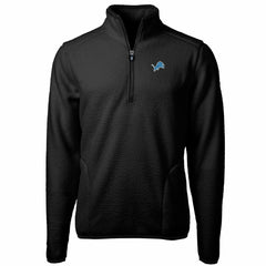 Cutter & Buck Cascade Eco Sherpa Fleece Quarter-Zip Pullover Jacket - Detroit Lions
