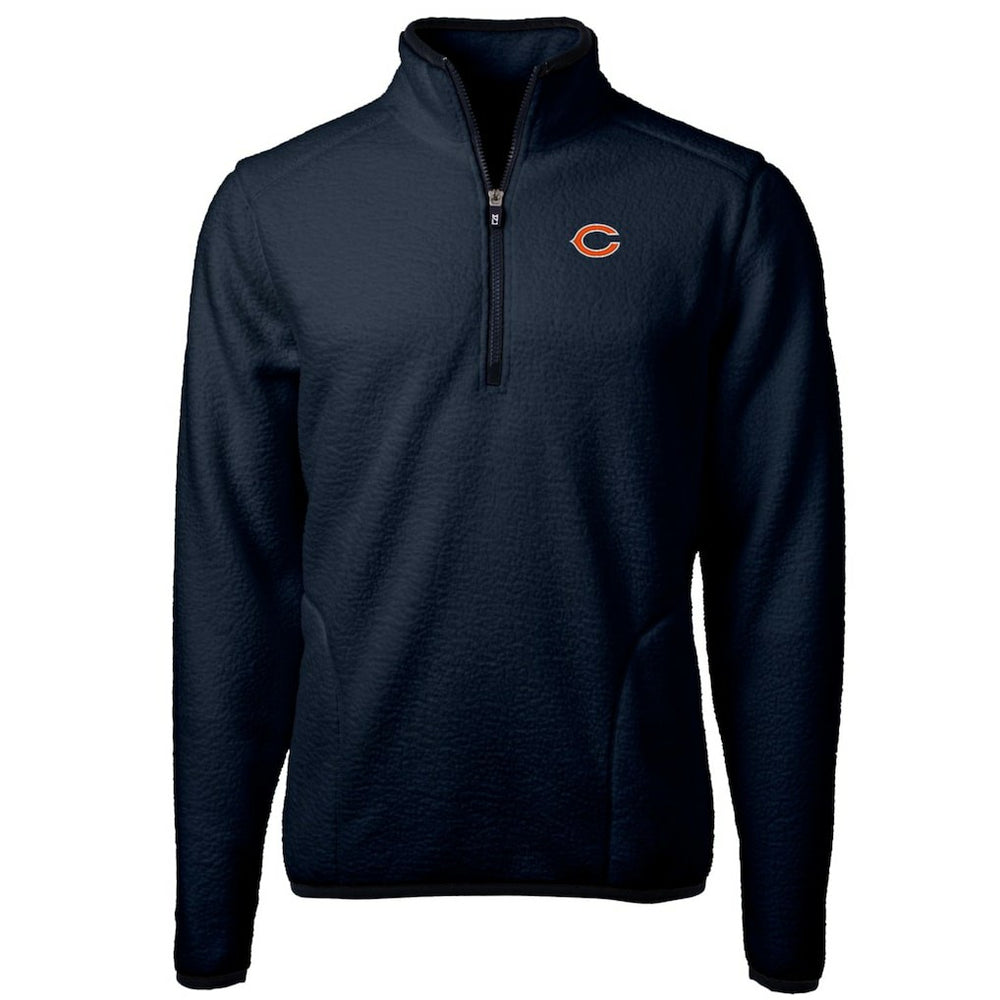 Cutter & Buck Cascade Eco Sherpa Fleece Quarter-Zip Pullover Jacket - Chicago Bears