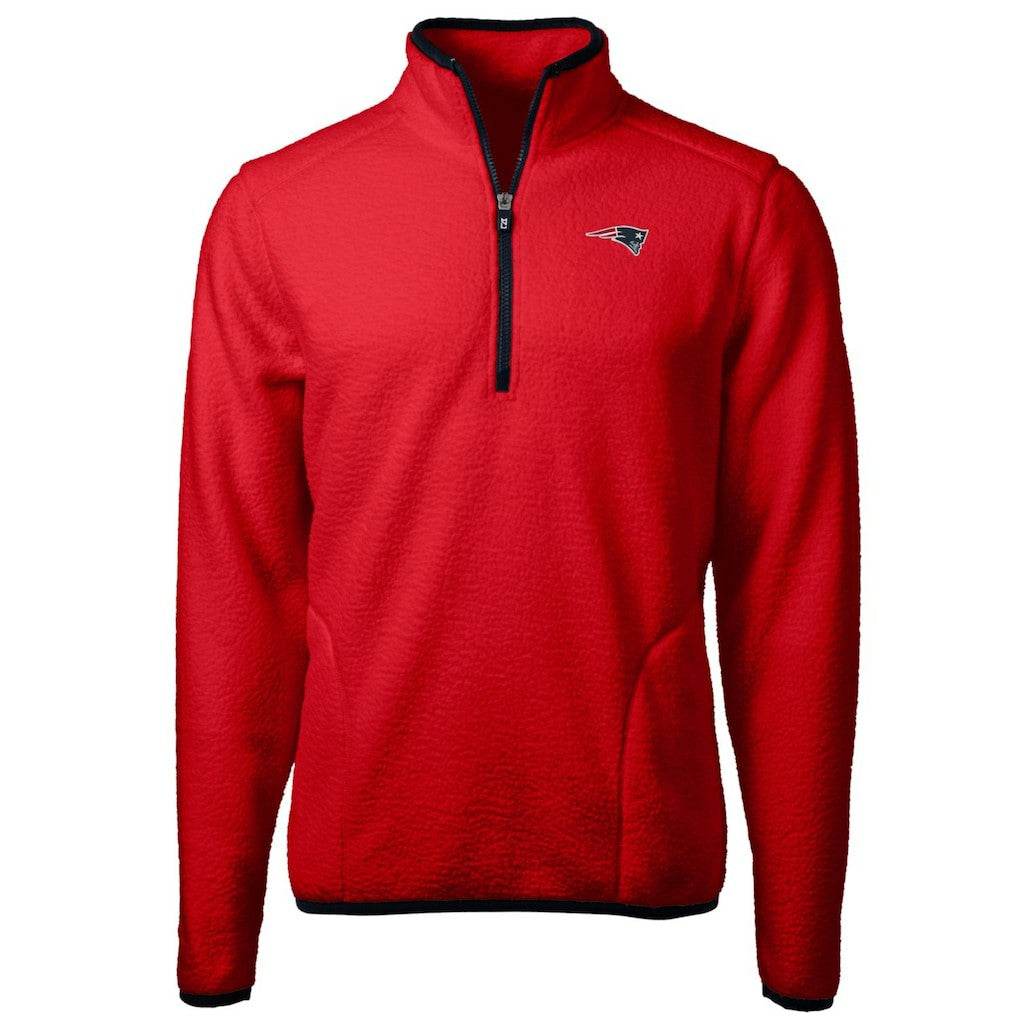 Cutter & Buck Cascade Eco Sherpa Fleece Quarter-Zip Pullover Jacket - New England Patriots