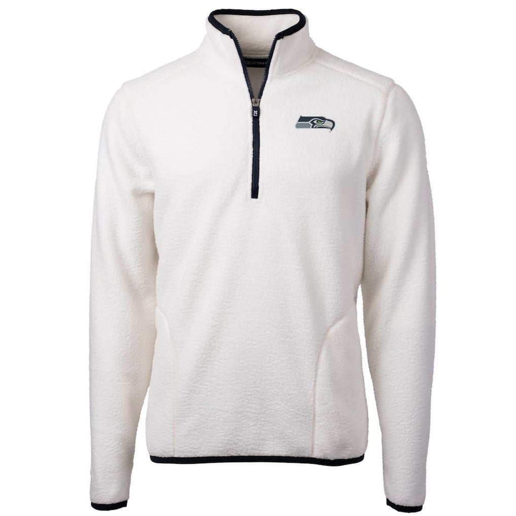 Cutter & Buck Cascade Eco Sherpa Fleece Quarter-Zip Pullover Jacket - Seattle Seahawks