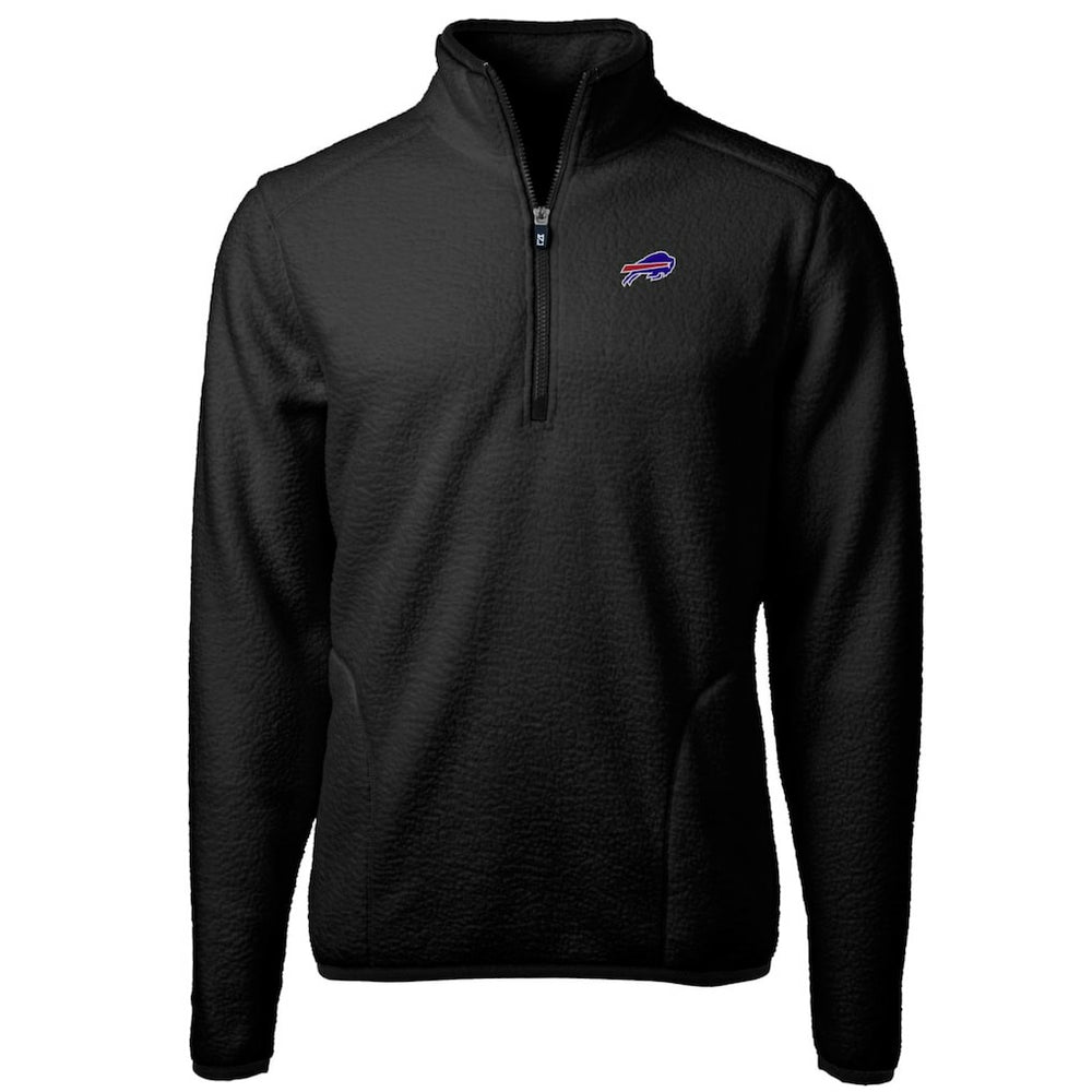 Cutter & Buck Big & Tall Cascade Eco Sherpa Fleece Quarter-Zip Pullover Jacket - Buffalo Bills
