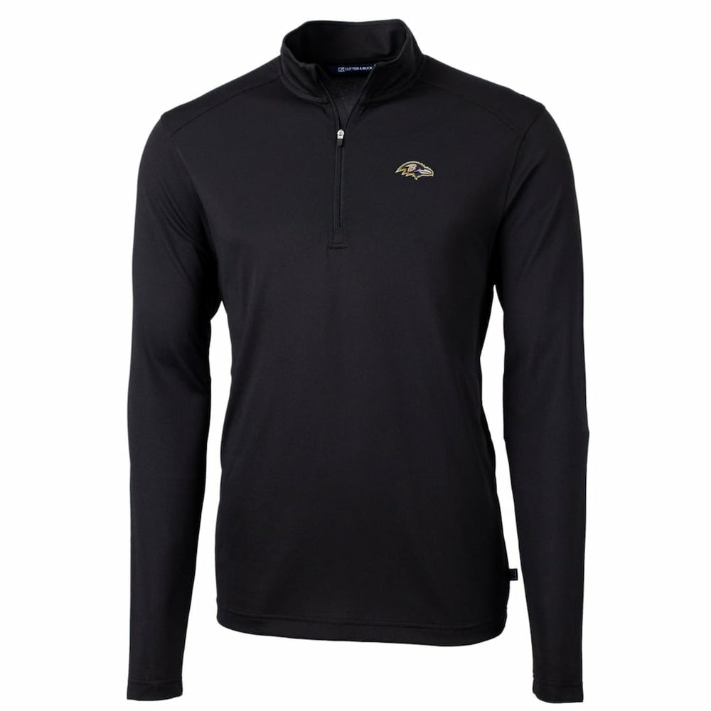 Cutter & Buck Big & Tall Virtue Eco Pique Quarter-Zip Pullover Jacket - Baltimore Ravens