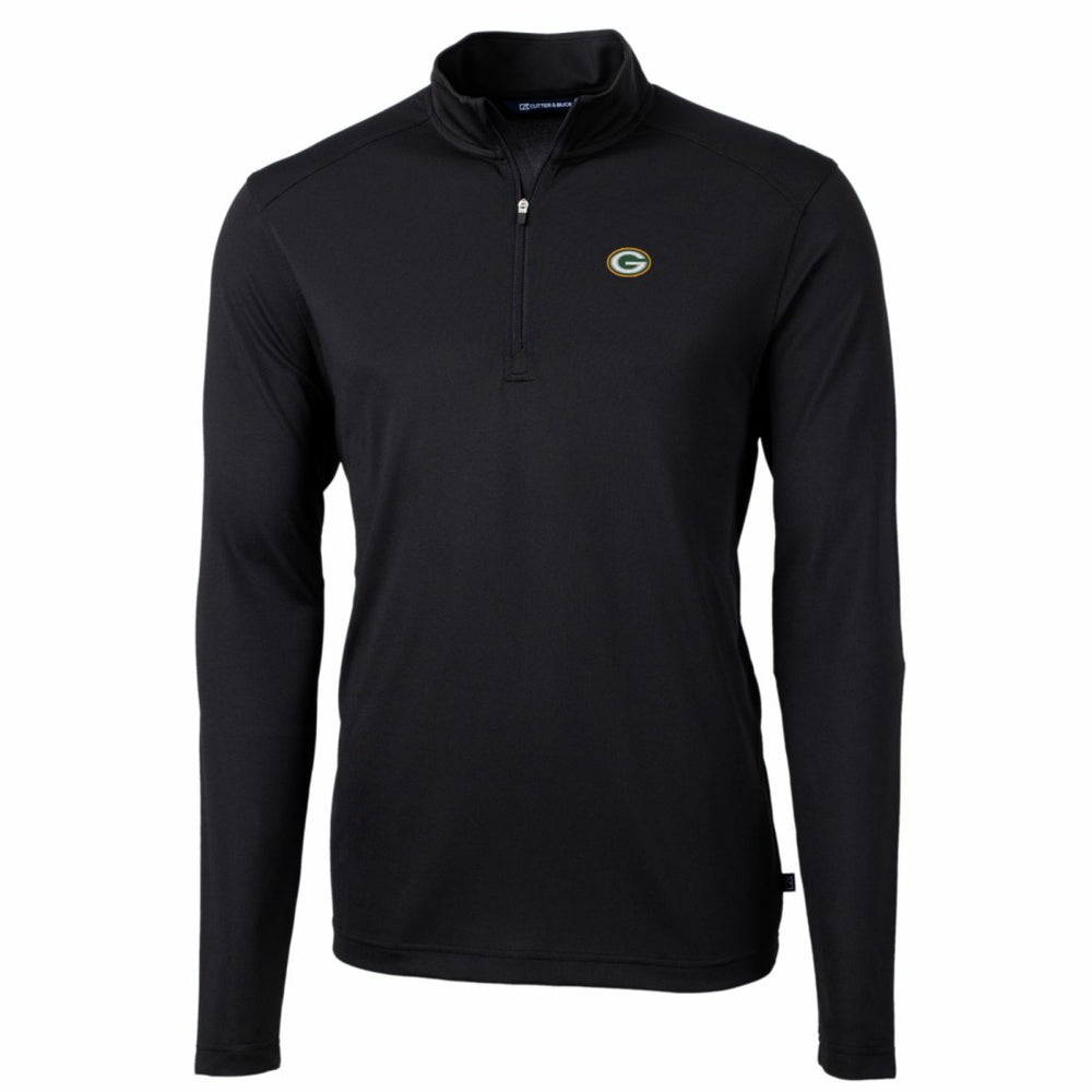 Cutter & Buck Big & Tall Virtue Eco Pique Quarter-Zip Pullover Jacket - Green Bay Packers