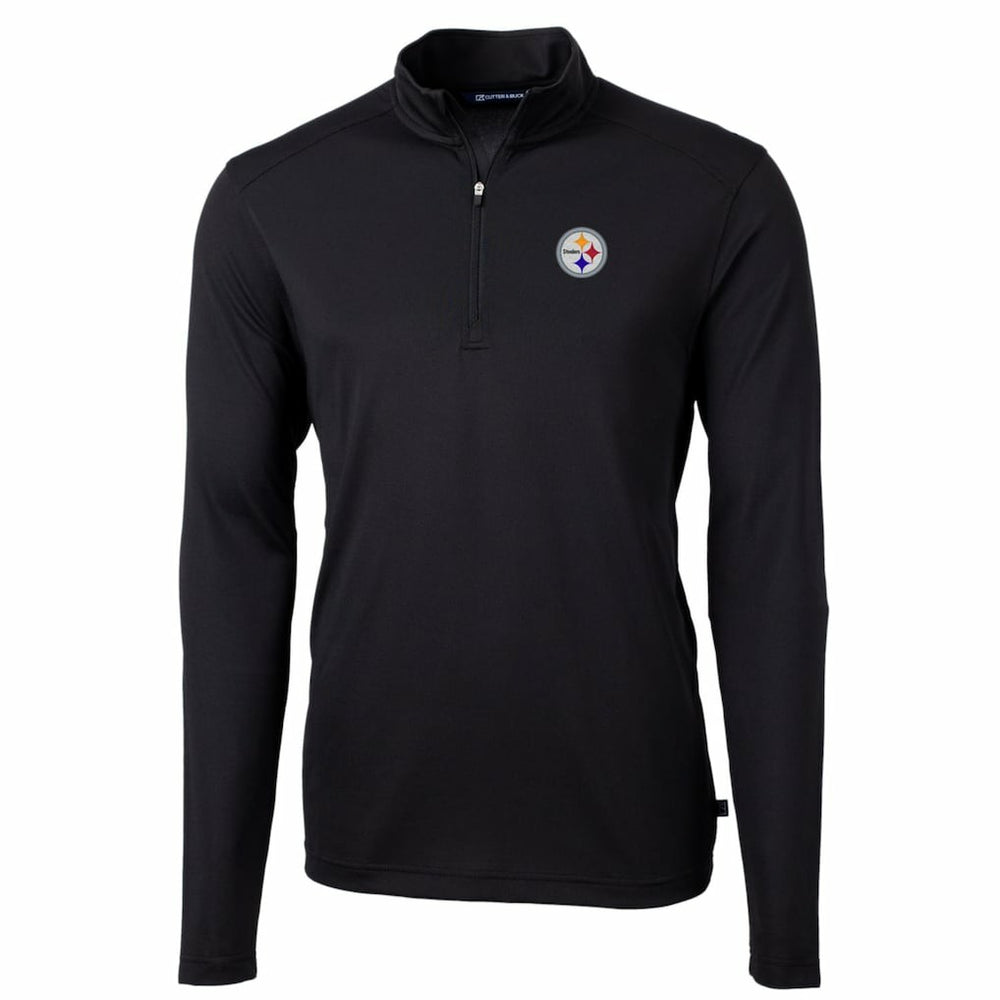 Cutter & Buck Big & Tall Virtue Eco Pique Quarter-Zip Pullover Jacket - Pittsburgh Steelers