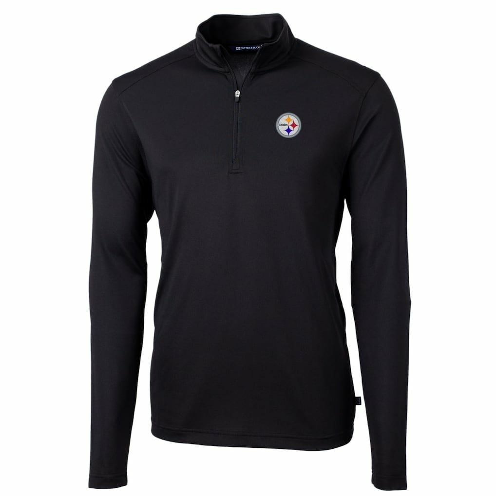 Cutter & Buck Big & Tall Virtue Eco Pique Quarter-Zip Pullover Jacket - Pittsburgh Steelers