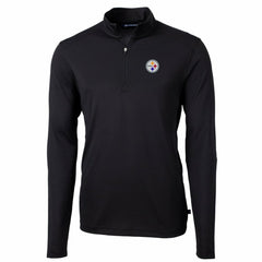 Cutter & Buck Big & Tall Virtue Eco Pique Quarter-Zip Pullover Jacket - Pittsburgh Steelers