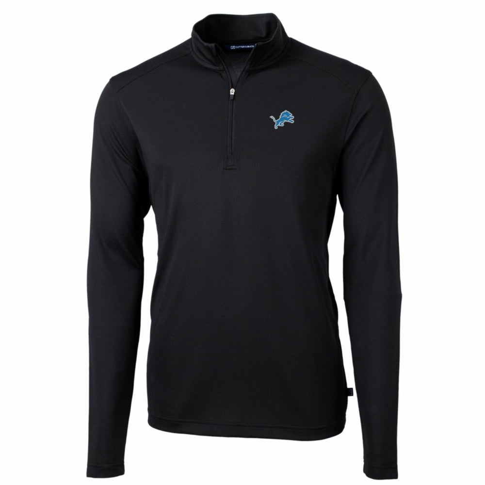 Cutter & Buck Big & Tall Virtue Eco Pique Quarter-Zip Pullover Jacket - Detroit Lions