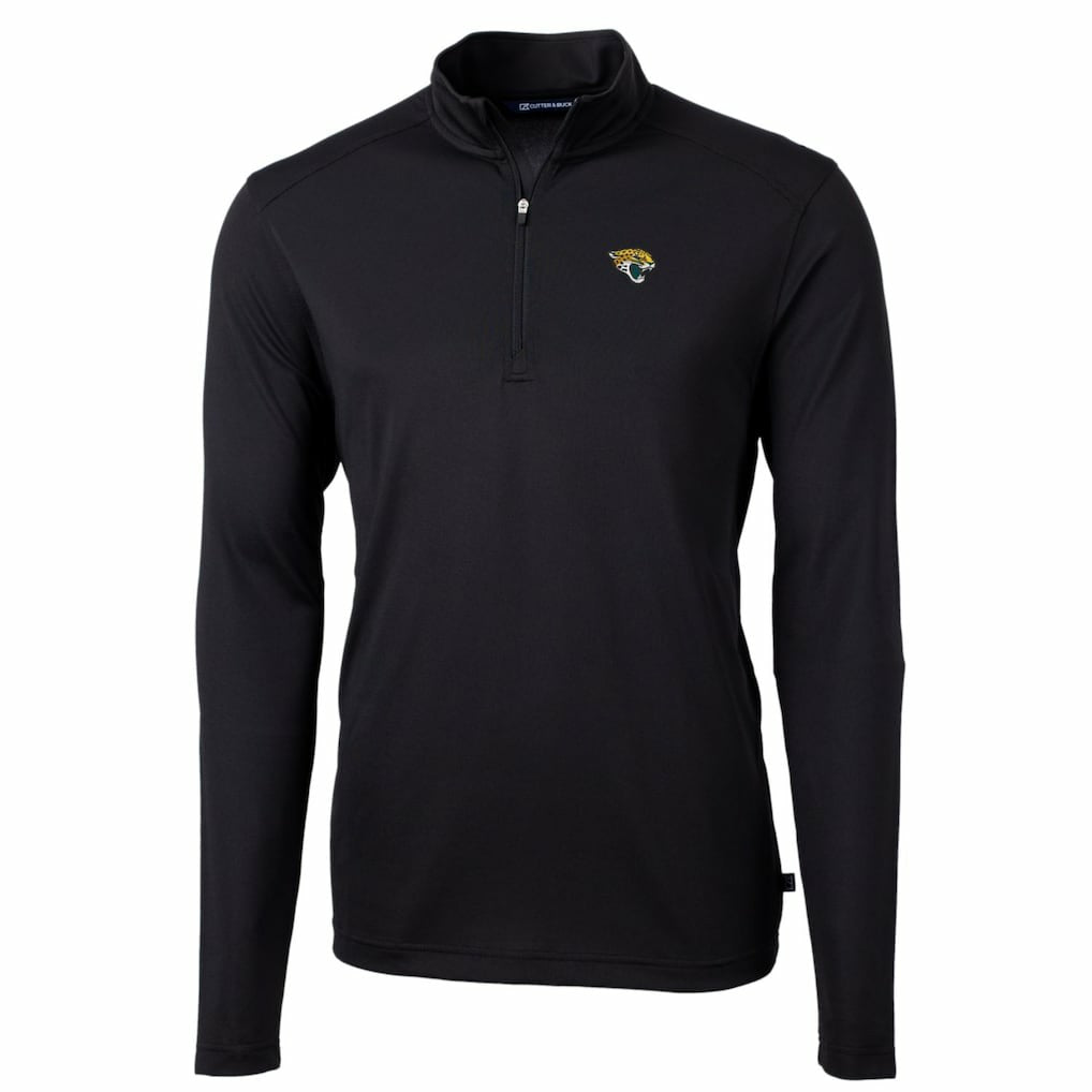Cutter & Buck Big & Tall Virtue Eco Pique Quarter-Zip Pullover Jacket - Jacksonville Jaguars