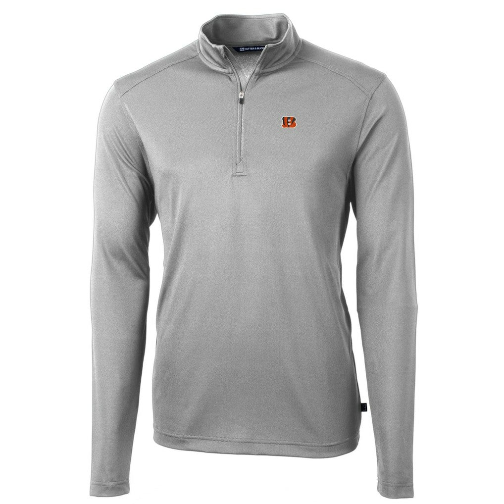 Cutter & Buck Big & Tall Virtue Eco Pique Quarter-Zip Pullover Jacket - Cincinnati Bengals
