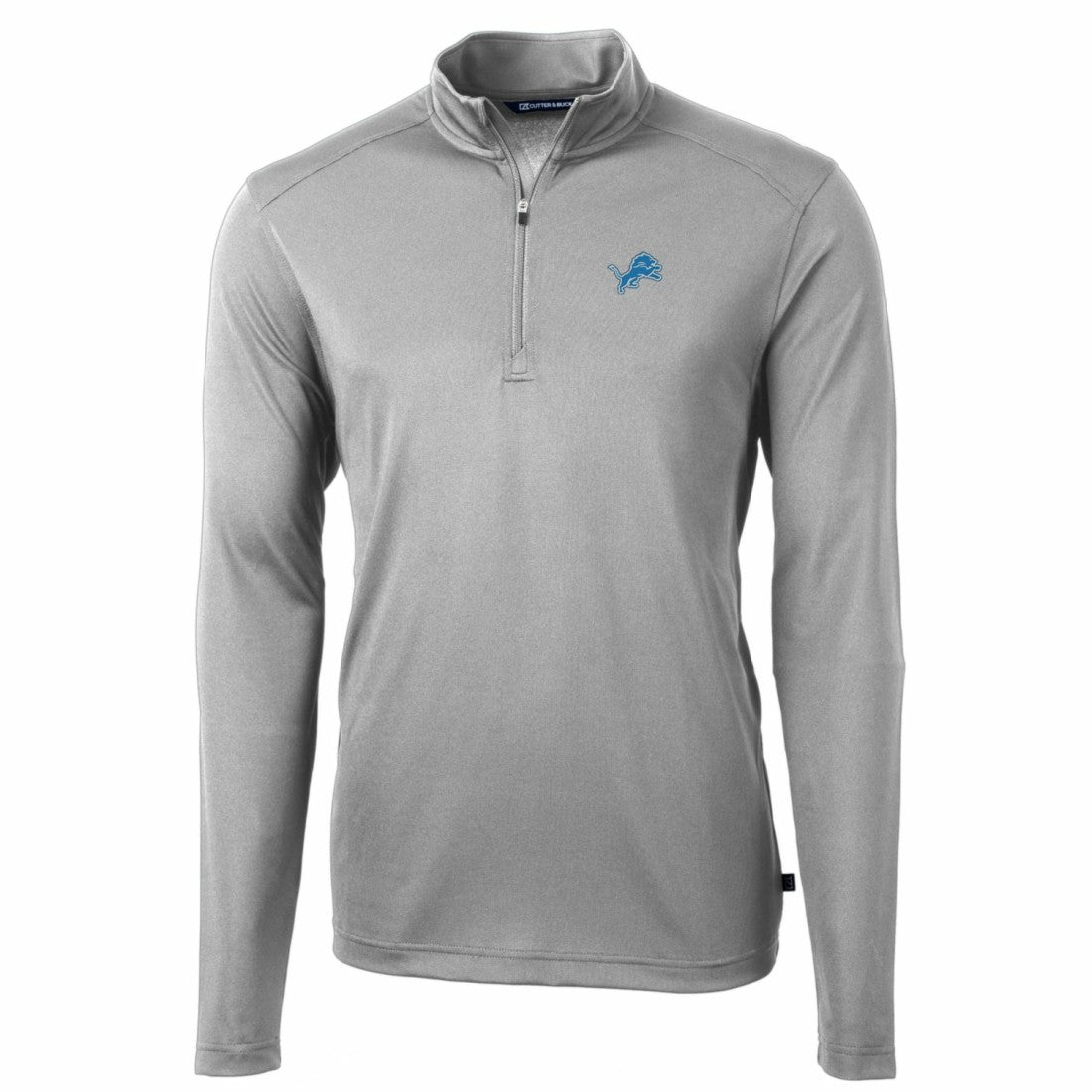 Cutter & Buck Big & Tall Virtue Eco Pique Quarter-Zip Pullover Jacket - Detroit Lions