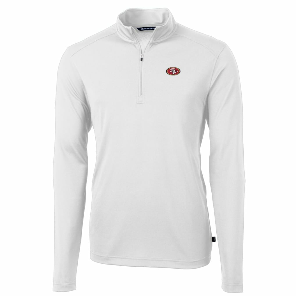 Cutter & Buck Big & Tall Virtue Eco Pique Quarter-Zip Pullover Jacket - San Francisco 49ers