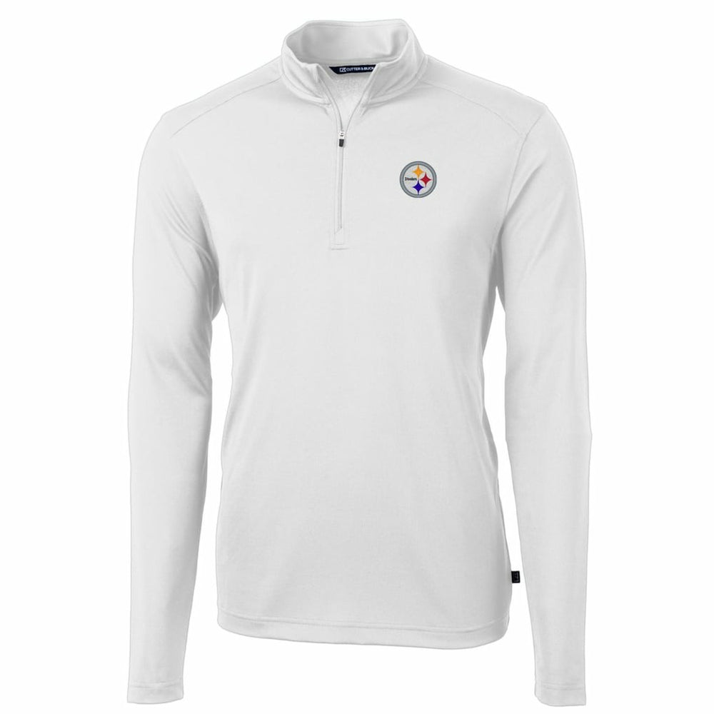 Cutter & Buck Big & Tall Virtue Eco Pique Quarter-Zip Pullover Jacket - Pittsburgh Steelers