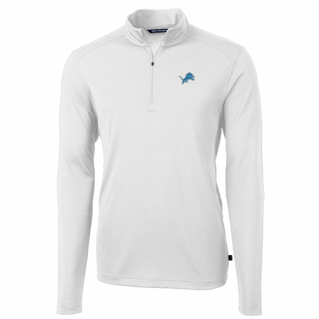 Cutter & Buck Big & Tall Virtue Eco Pique Quarter-Zip Pullover Jacket - Detroit Lions
