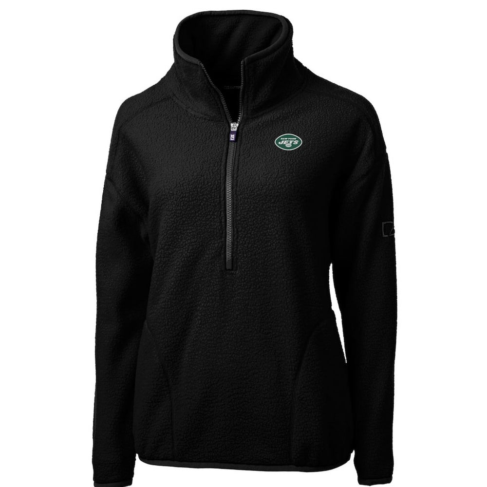 Cutter & Buck Women's Cascade Eco Sherpa Fleece Half-Zip Pullover Jacket - New York Jets