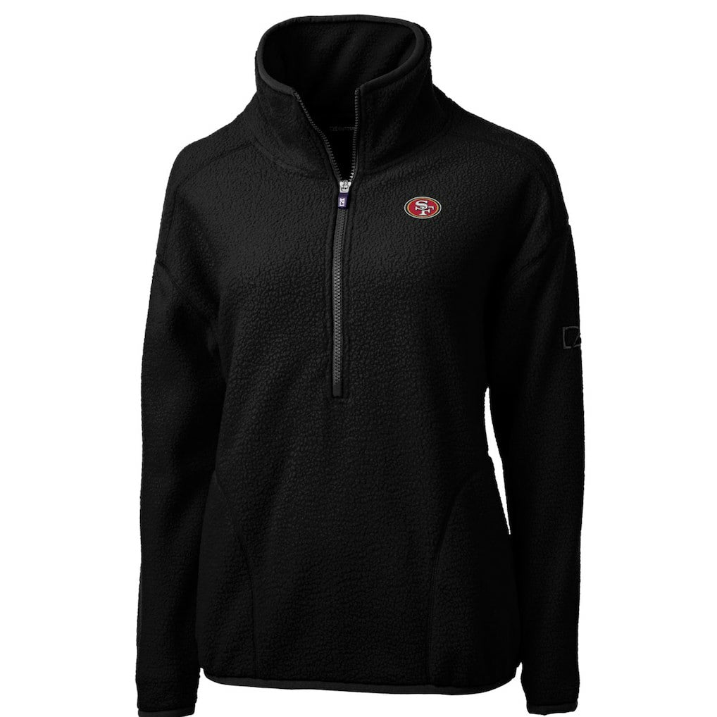 Cutter & Buck Women's Cascade Eco Sherpa Fleece Half-Zip Pullover Jacket - San Francisco 49ers