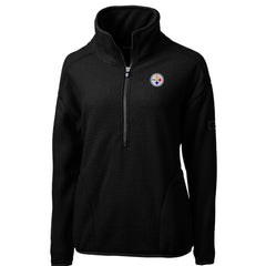 Cutter & Buck Women's Cascade Eco Sherpa Fleece Half-Zip Pullover Jacket - Pittsburgh Steelers
