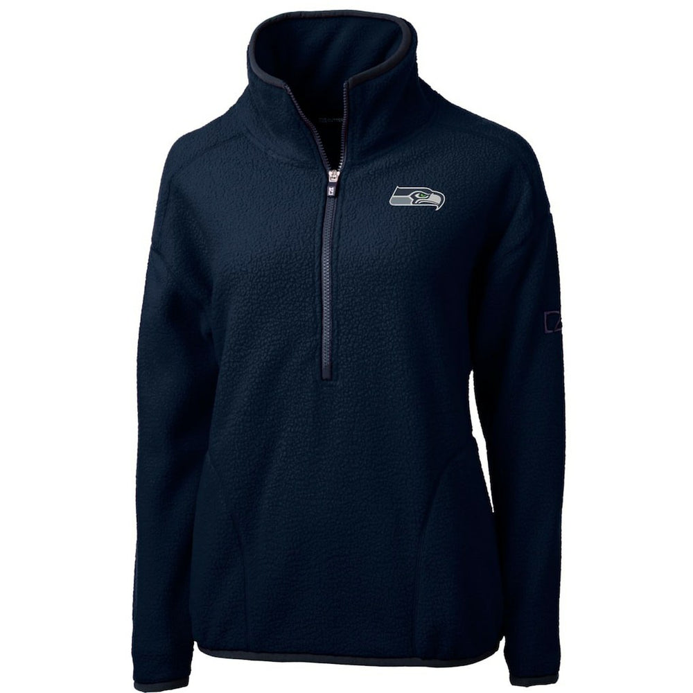 Cutter & Buck Women's Cascade Eco Sherpa Fleece Half-Zip Pullover Jacket - Seattle Seahawks