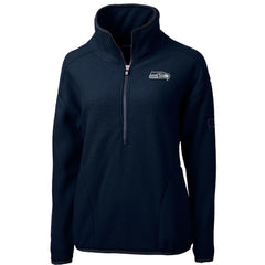 Cutter & Buck Women's Cascade Eco Sherpa Fleece Half-Zip Pullover Jacket - Seattle Seahawks