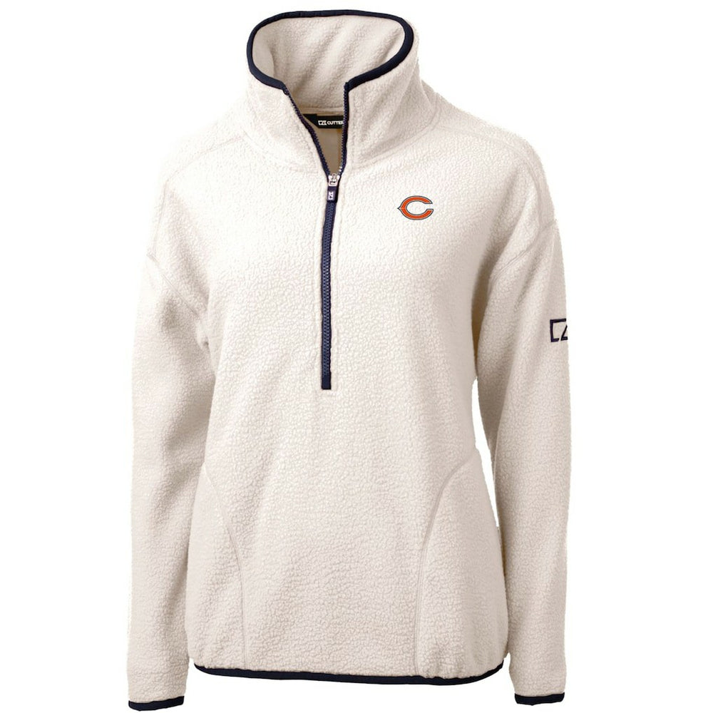 Cutter & Buck Women's Cascade Eco Sherpa Fleece Half-Zip Pullover Jacket - Chicago Bears