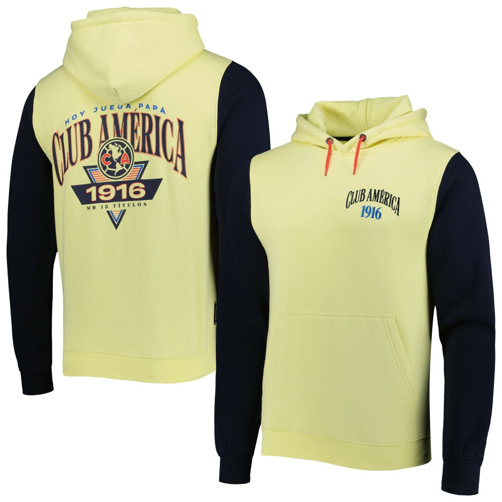 Club America Retro Raglan Pullover Hoodie -  Yellow