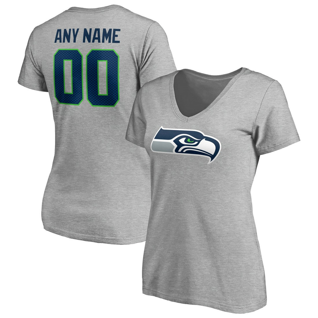 Women's Team Authentic Custom V-Neck T-Shirt - Seattle Seahawks