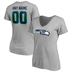 Women's Team Authentic Custom V-Neck T-Shirt - Seattle Seahawks
