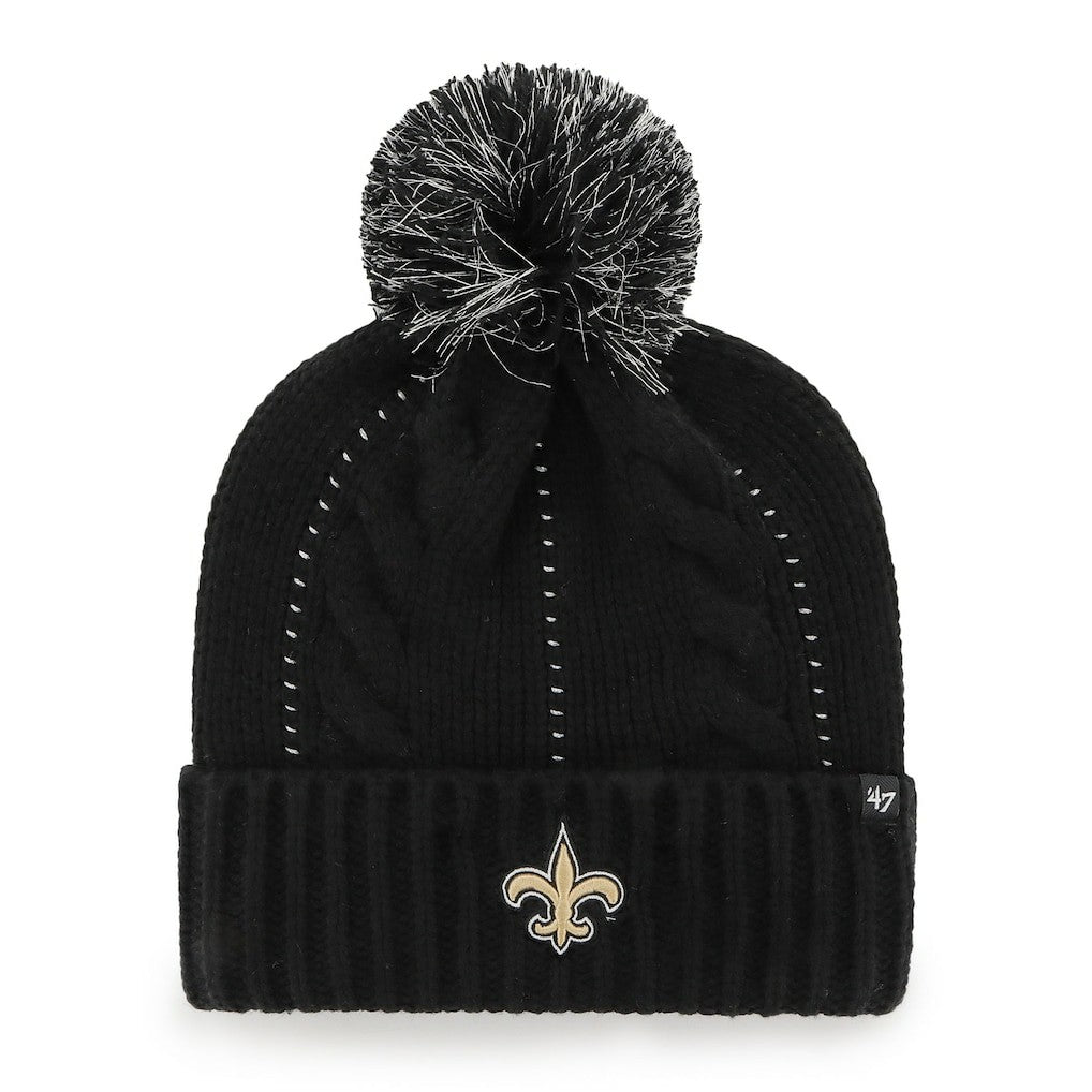 '47 Women's Bauble Cuffed Knit Hat with Pom - New Orleans Saints