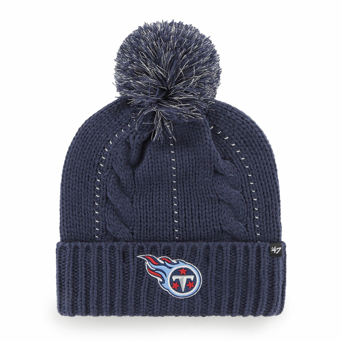 '47 Women's Bauble Cuffed Knit Hat with Pom - Tennessee Titans